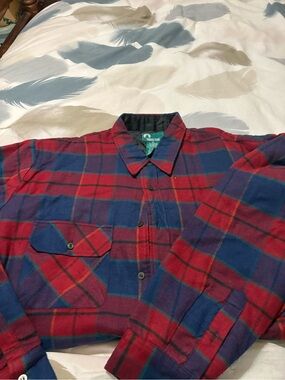 Classic Red & Blue Plaid Lightweight Shirt Jacket